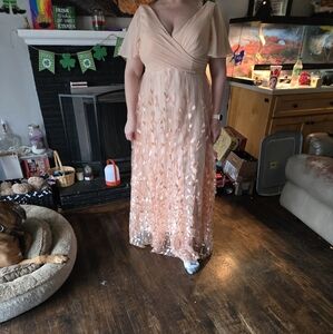 Elegant Peach Evening Gown